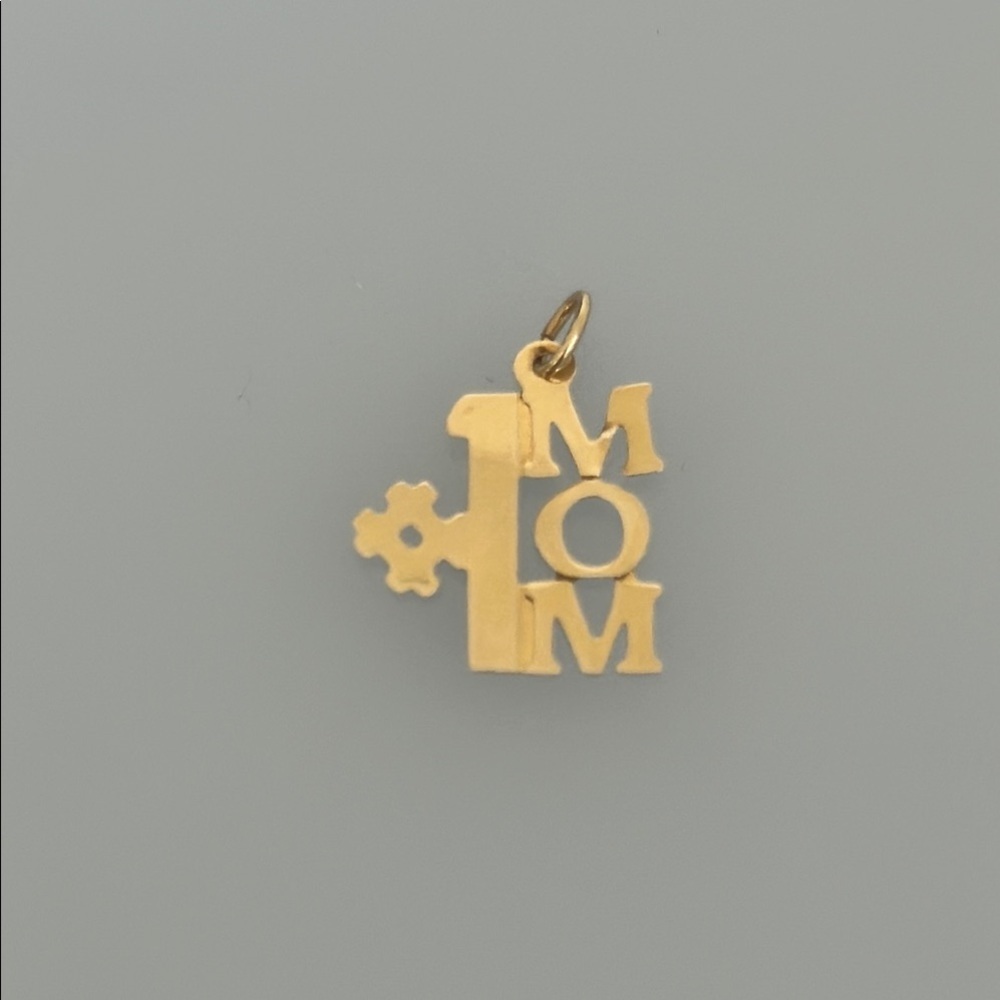 14k real solid Gold #1 Mom Pendant